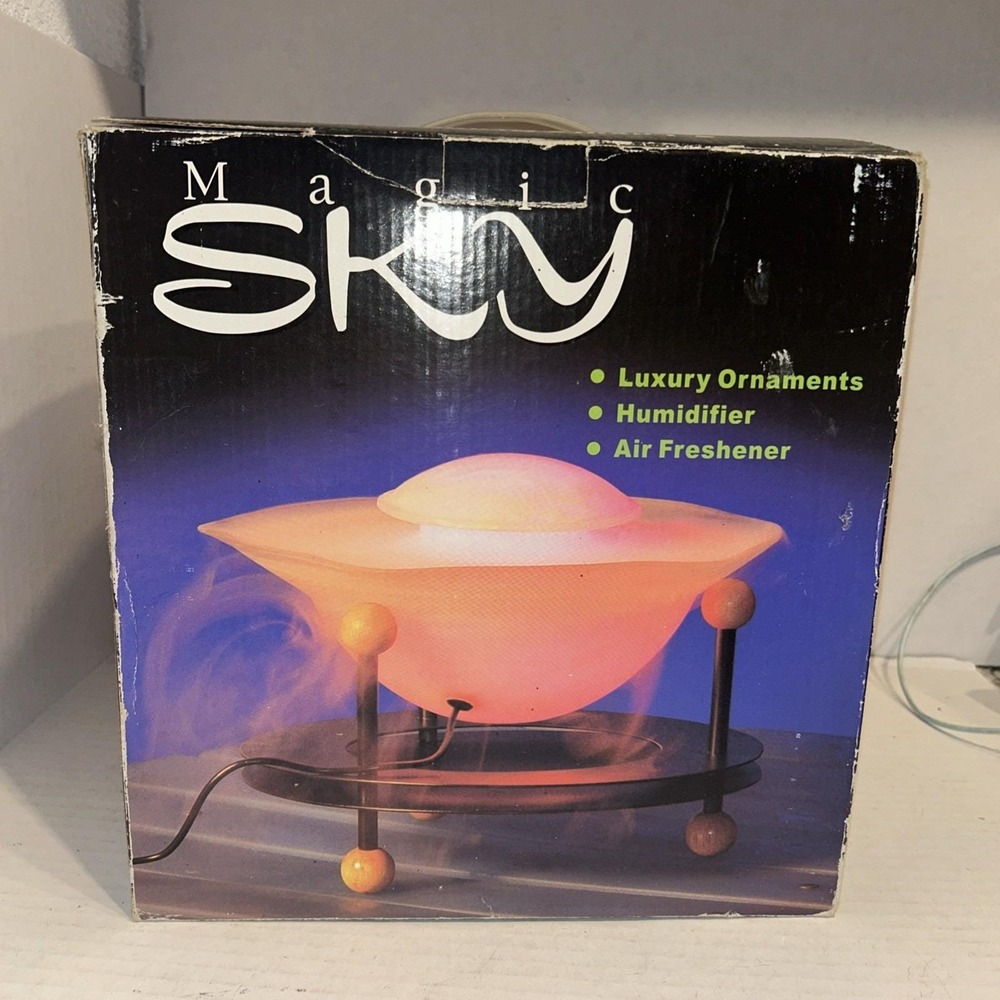 Magic Sky Cool Mist Humidifier Vtg 80-90s Retro Glam Color Changing Ambiance UFO